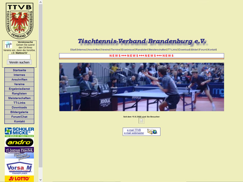 Mit www.ttvb.de beginnt das Online-Zeitalter im TTVB